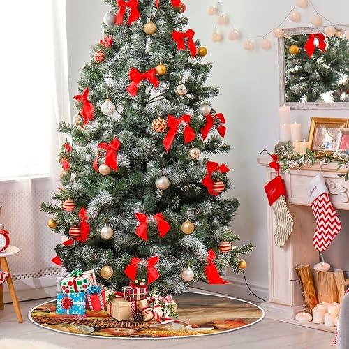 Miniatura 4 de Faldas de árboles frutales de calabazas de Acción de Gracias, decoración para árbol de Navidad, 35.4 pulgadas, lavable a máquina, decoración navideña