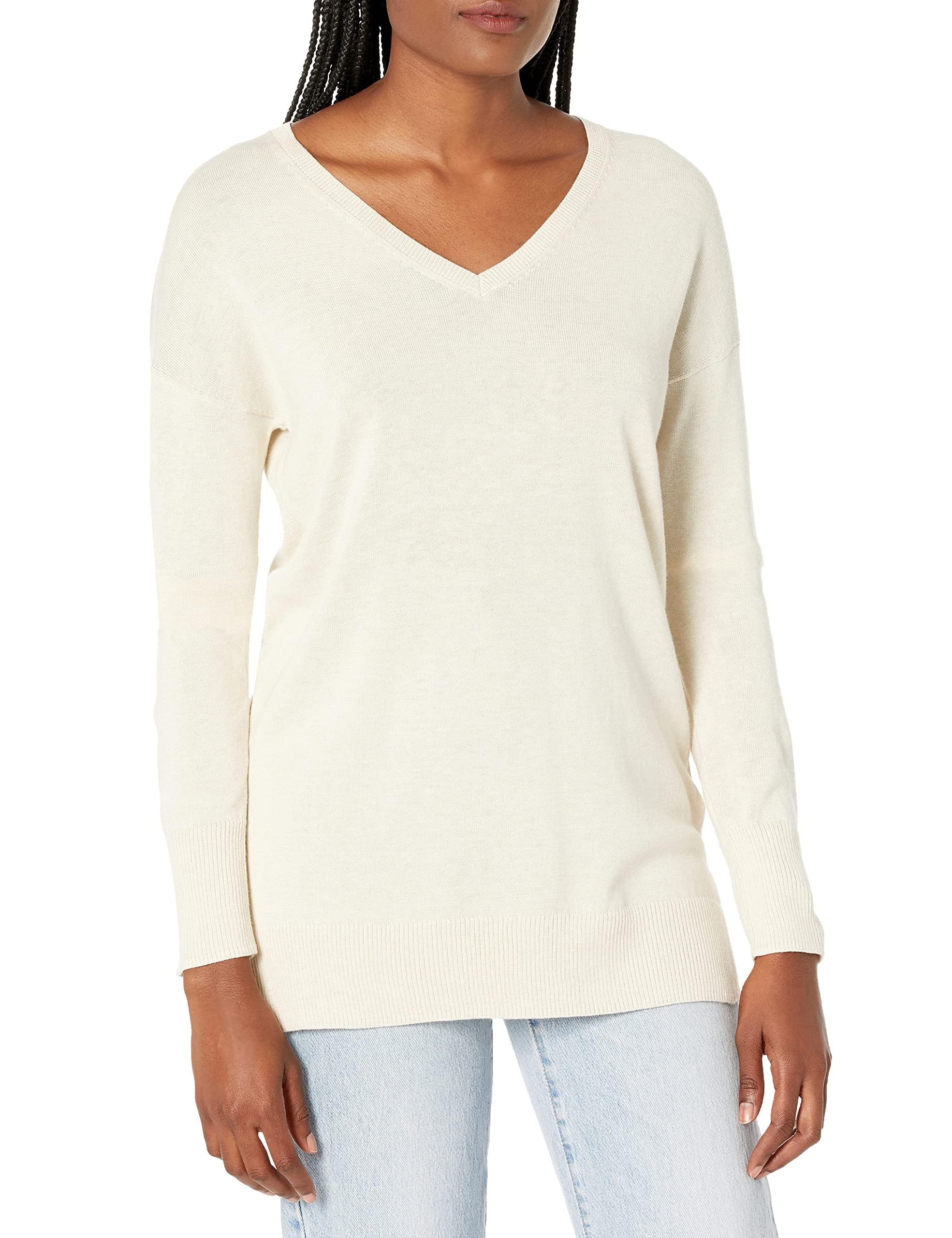 Amazon Essentials Damen Leichter Tunika-Pullover Mit Langen Ärmeln Und V-Ausschnitt (Erhältlich In Übergröße)