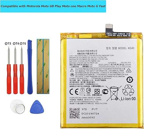 Miniatura 3 de KG40 - Batería de repuesto compatible con Moto G8 Play XT2015 XT2015-2 Moto one Macro Moto G Fast XT2045-3 con herramientas