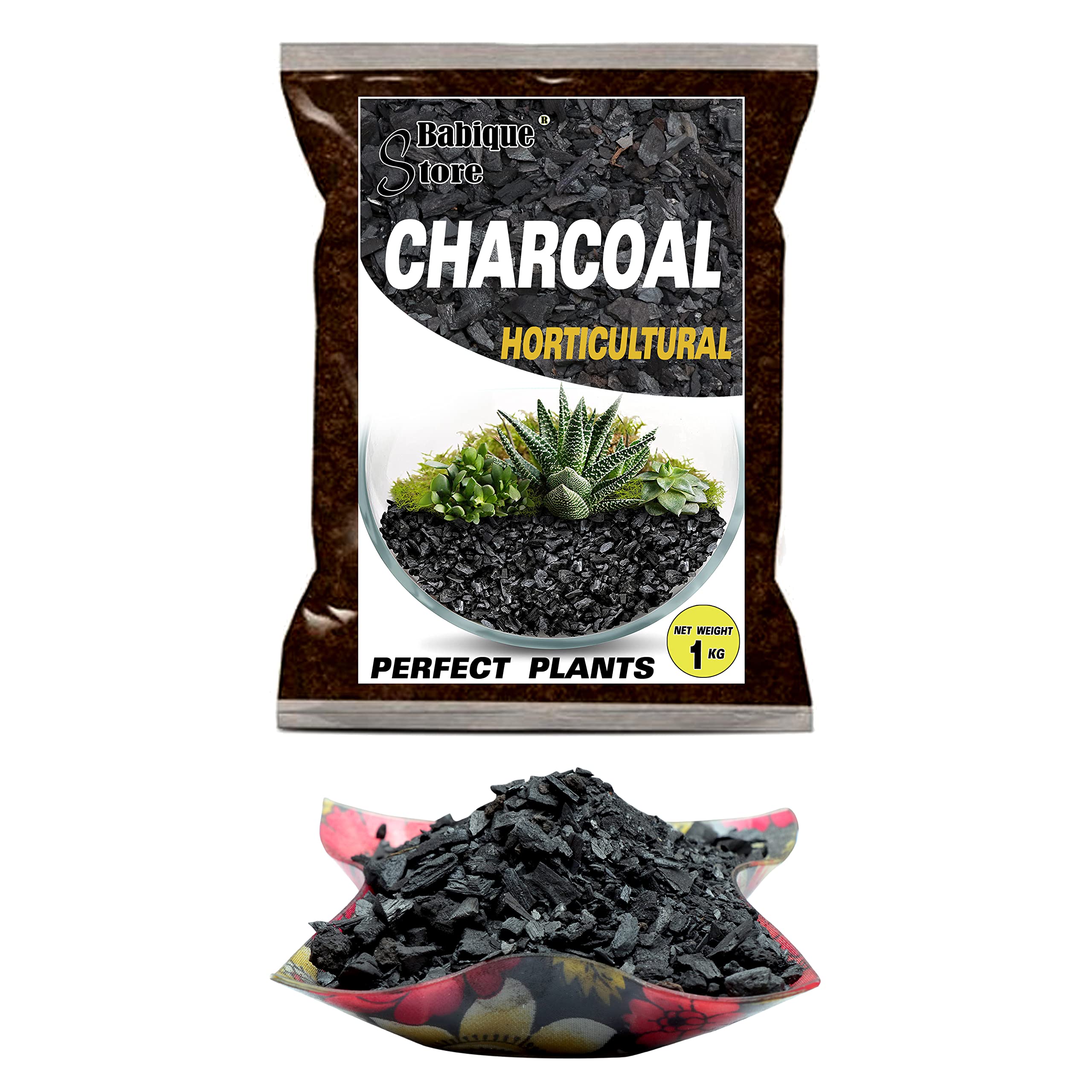 Babique Wood Charcoal Activated Horticultural Plant Powder for Terrariums Succulents Cactus Orchid & Ornamental Plants Lush Vegetables, Flowers Garden |Best Growing Potting (1 Kg) (B09VMD4PSZ) Amazon Price History, Amazon Price Tracker