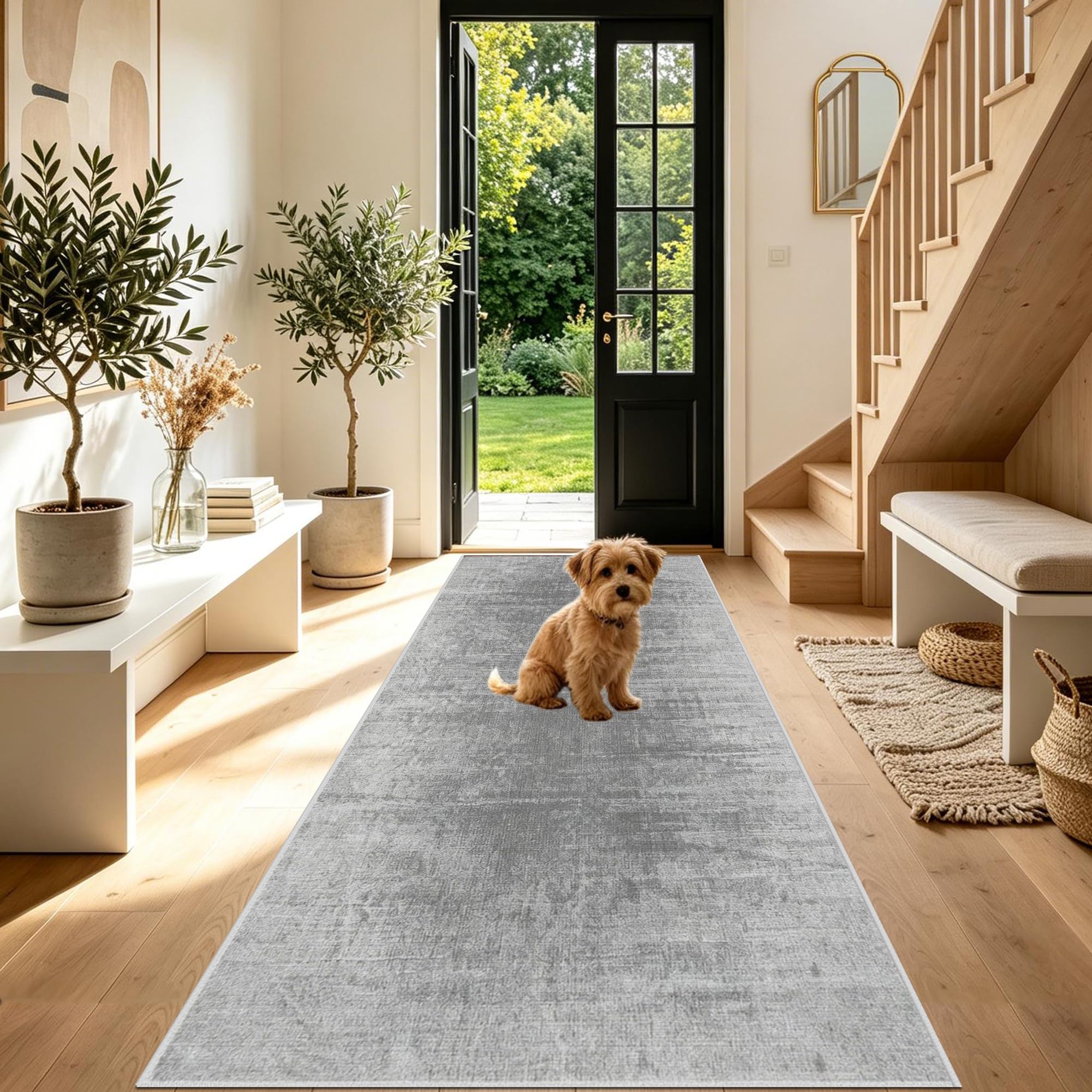 Tapis couloir long en microfibre premium pour un confort moderne dans votre cuisine