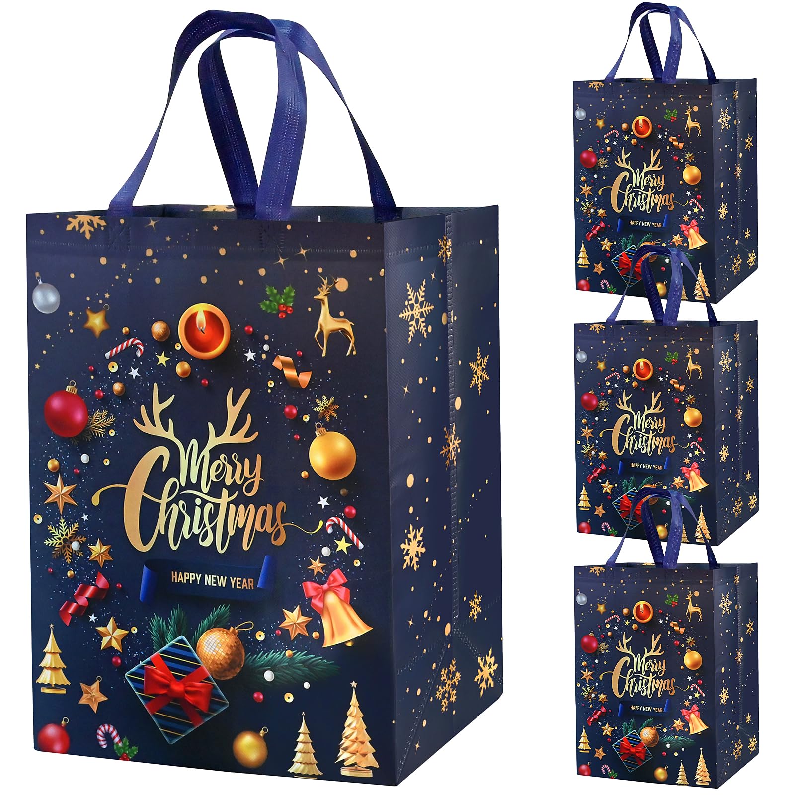 4Pack Large Christmas Gifts Bags Multipack,DXTXTJ 18 * 30 * 41cm Christmas Bags for Presents Xmas Party