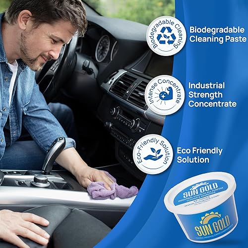 Vista 11 de SUN GOLD - Limpiador multiusos, pasta de limpieza multisuperficie para cocinas, baños y más, biodegradable, concentrado de resistencia industrial