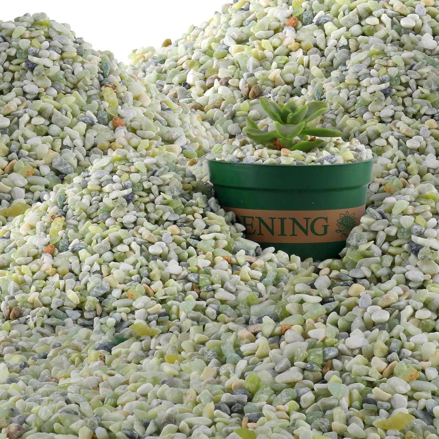 45lb Jade Bean Stone,1/4 Inch Bonsai DIY Rocks, Natural Succulent Rock and River Rocks Decorative for Aquariums, Vases, Terrarium, Outdoor Gardening, Top Dressing for Potted Plants