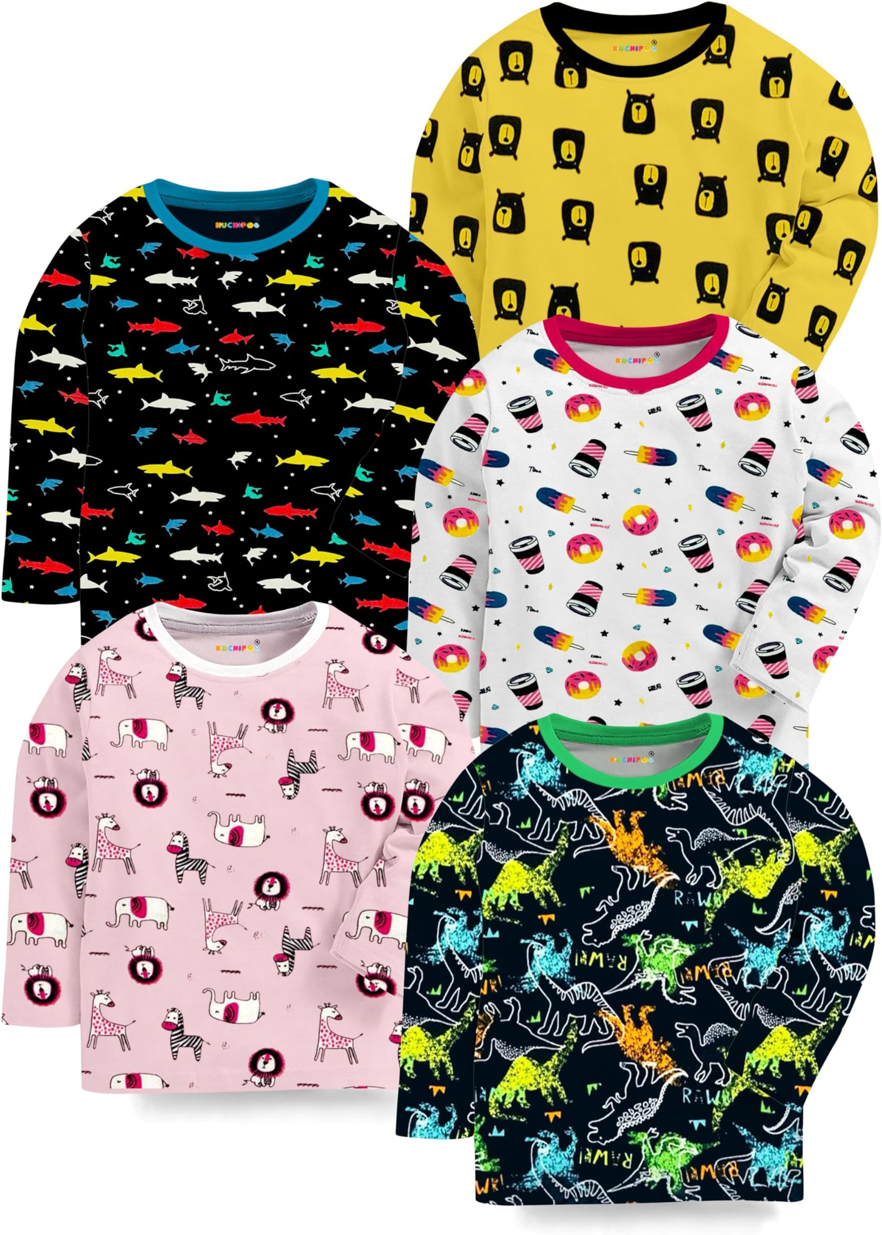 Kuchipoo Baby Girl & Baby Boy Regular Fit Cotton T-Shirt