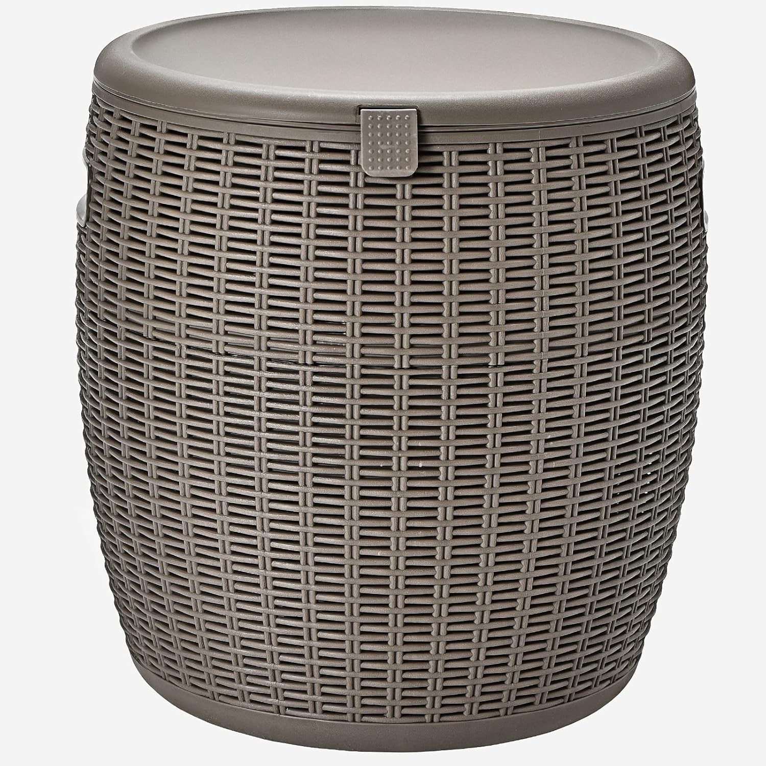 Giantex 9.5 Gallon Ice Cooler, Wicker Round Ice Chest, Outdoor Beer Wine Ice Bucket, Top Lid Side Handles Drainage Plug, Weather-resistant Patio Cool Bar Table for Cocktail Party Poolside Deck