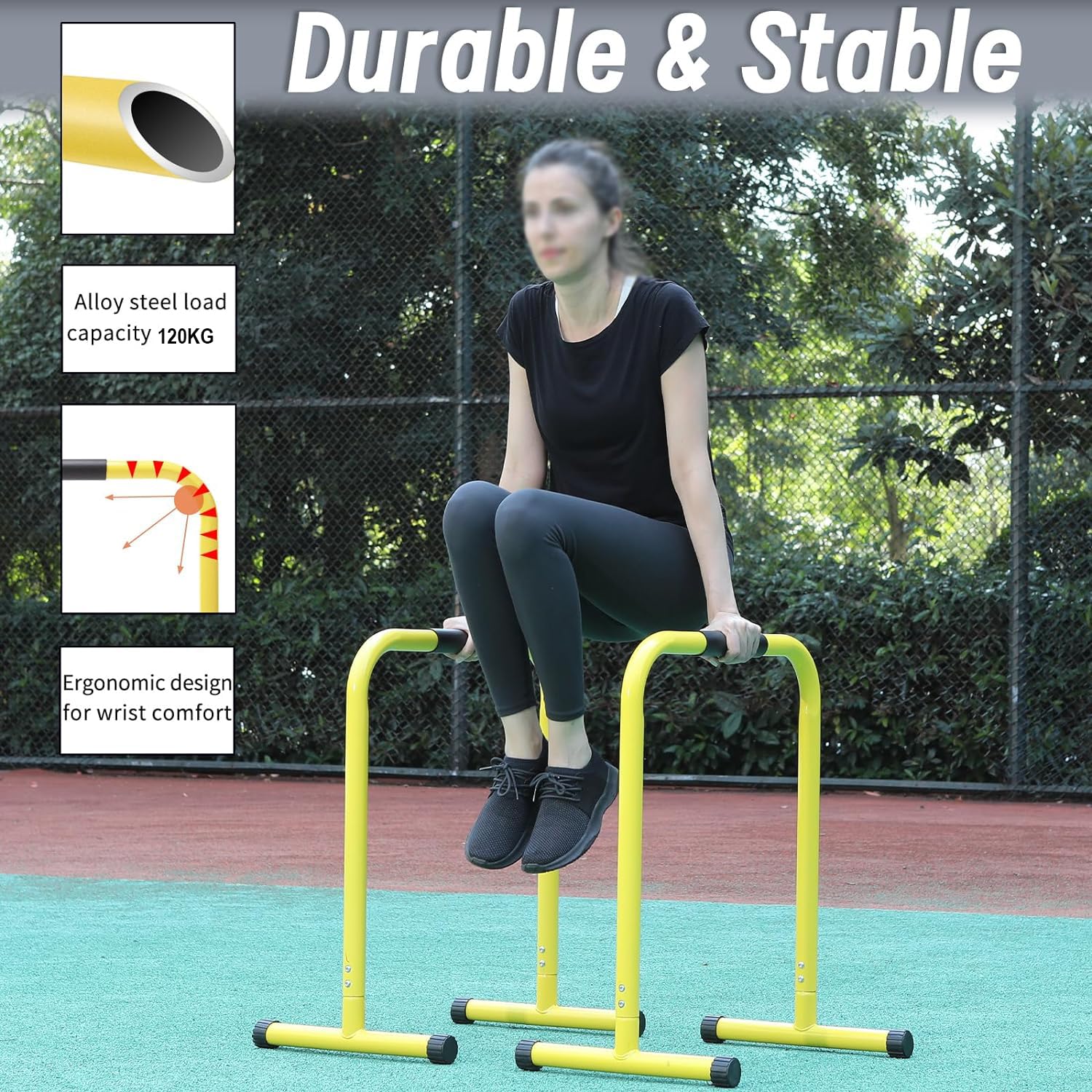 CF Barras fijas de Paralelas para entrenamiento de Calistenia CF324 | Dip Bar | Dip Station | Push Up |