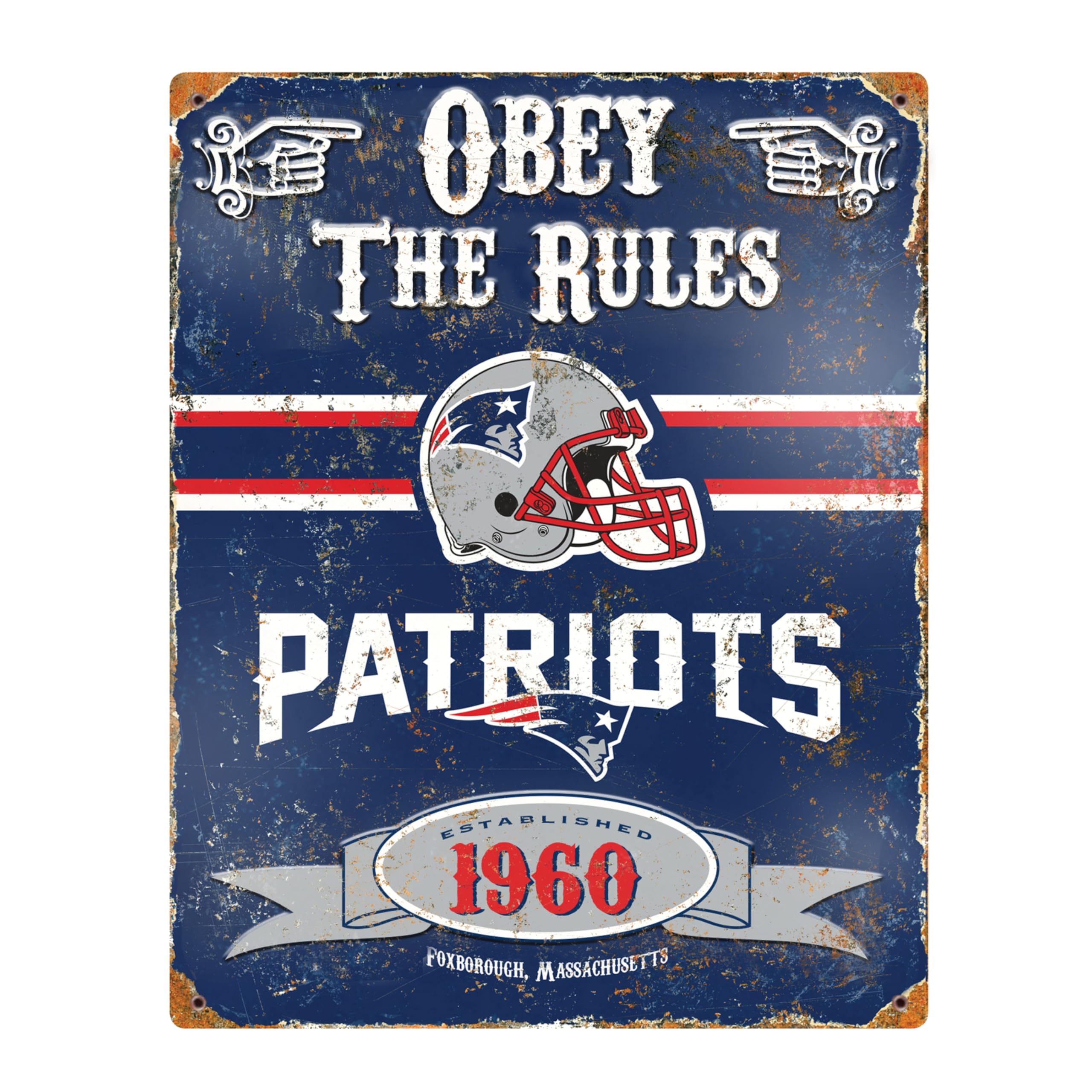 Party Animal NFL Football Vintage Wall Décor, New England Patriots