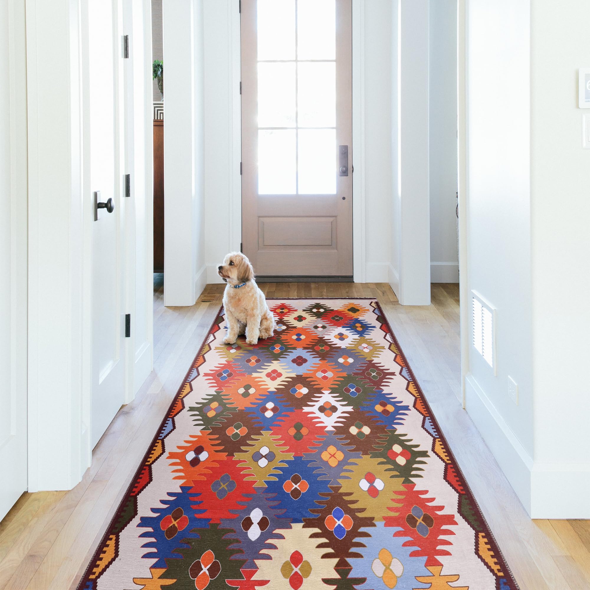 Tapis de cuisine lavable multicolore pour salon et chambre