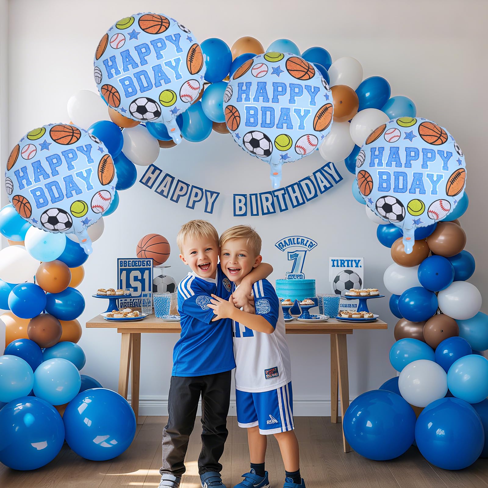 Sportowe balony foliowe, 45 cm, nadmuchiwany okrągły balon z mylaru z napisem Happy BDAY i baseball, siatkówka, koszykówka, piłka nożna, nadruk, balony helowe dla chłopców, baby shower, dekoracje