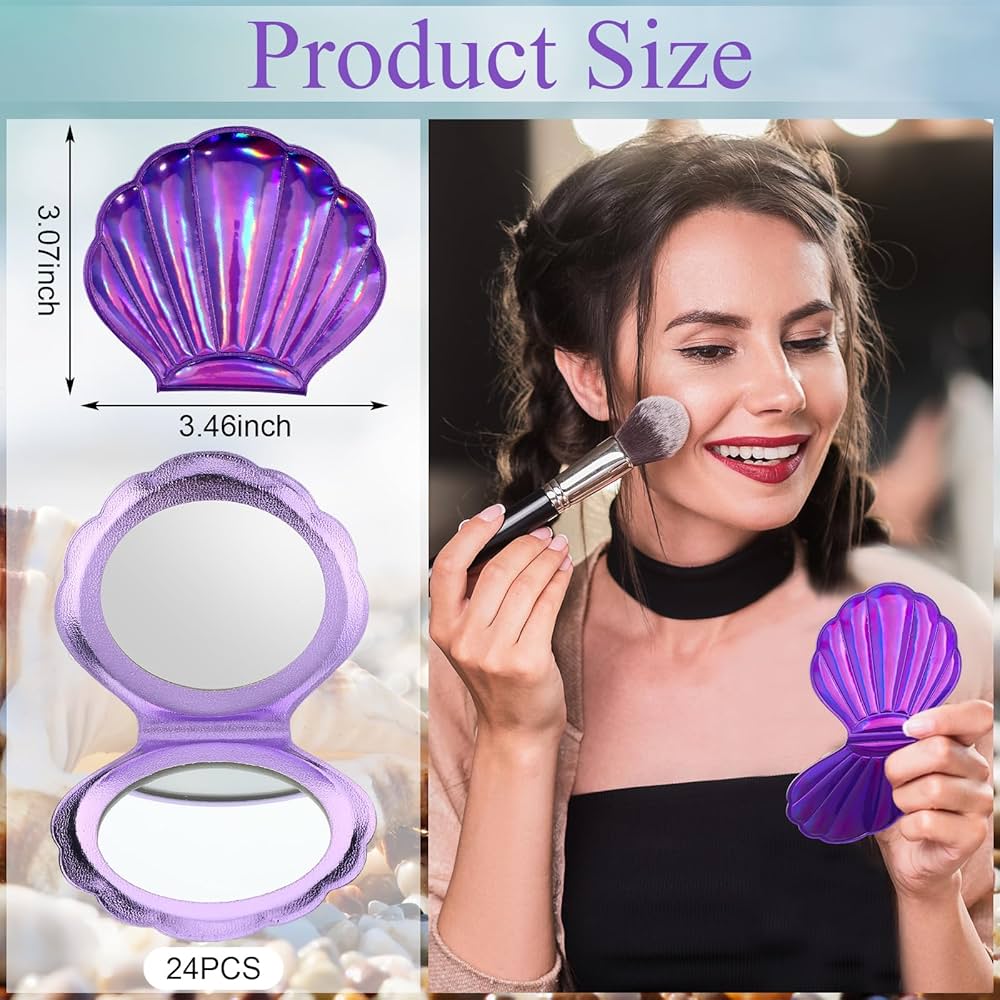 Amazon.com : Barydat 24 Set Colorful Seashell Mirror Bulk