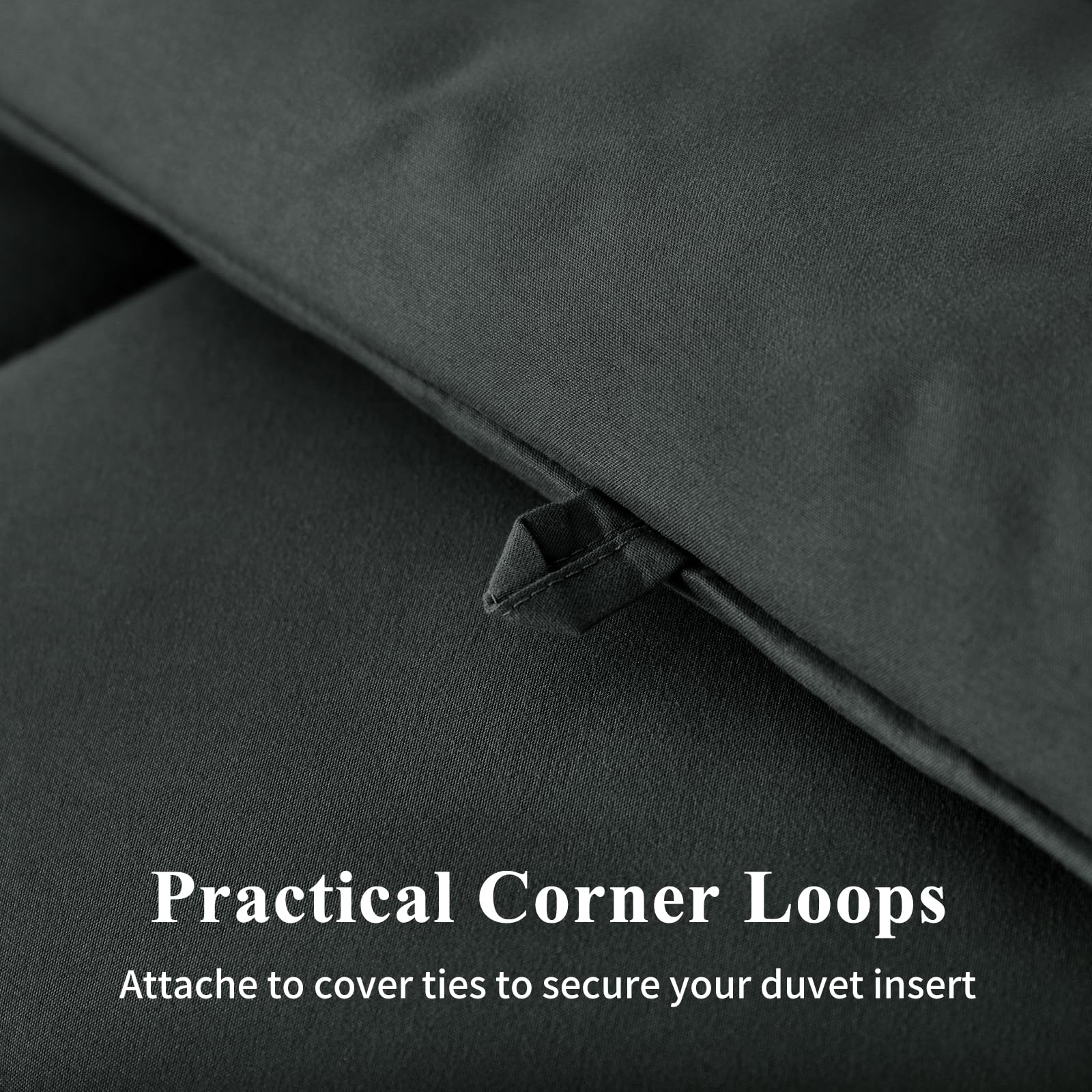 Copripiumino Coverless per letto super king size, 10,5 Tog, per letto super king size, per tutte le stagioni, lussuoso, leggero, lavabile, con 2 federe, 260 x 220 cm, grigio scuro