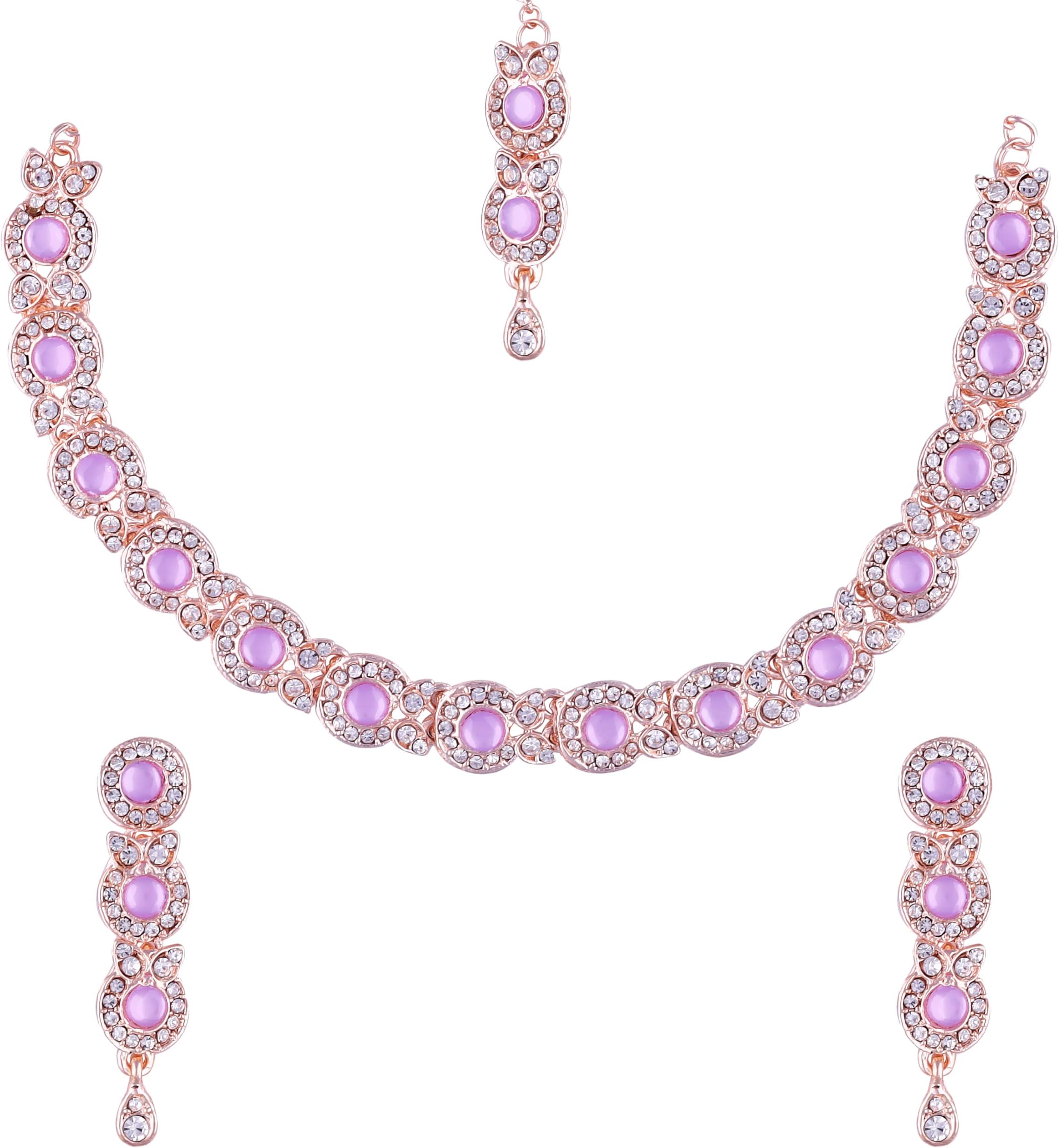 Atasi International Necklace Set with Earrings & Manng Tikka for Women & Girls | Elegant Jewellery Set for Weddings, Parties, and Festivals | Jewellery for Special Occasions