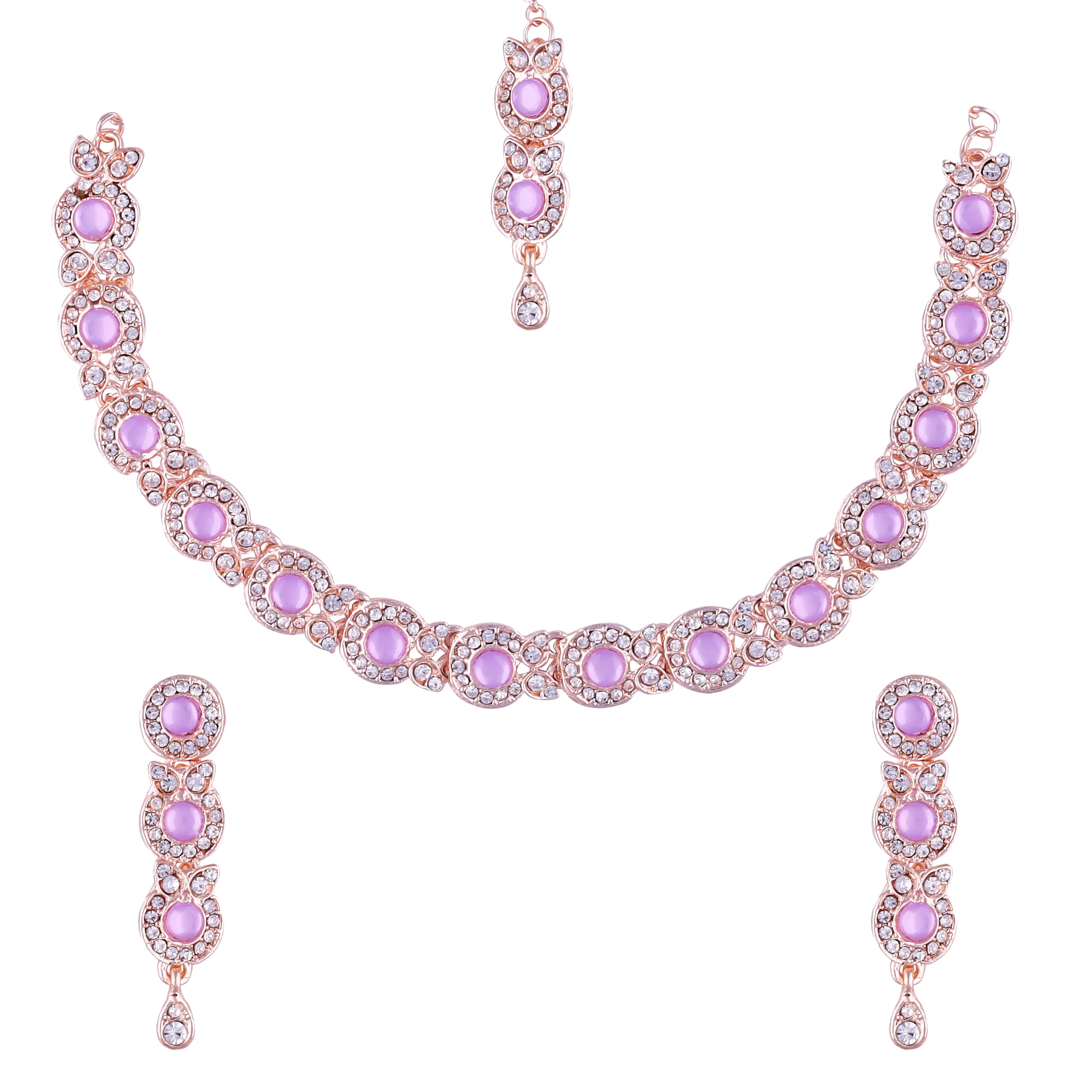 Atasi International Necklace Set with Earrings & Manng Tikka for Women & Girls | Elegant Jewellery Set for Weddings, Parties, and Festivals | Jewellery for Special Occasions