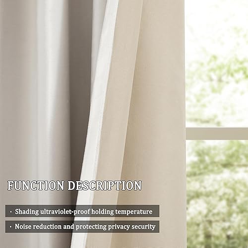 Miniatura 10 de GIGIZAZA Cortinas de terciopelo 100% opacas de 96 pulgadas, 2 paneles, cortinas de ventana azul piedra con forro térmico de lujo para sala de estar,