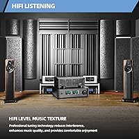 Vista 8 de Tube Amplifier, Tube Amplifier Home Audio, Stereo Vacuum Tube Amplifier, with Bluetooth 5.0, Treble Bass Control, Subwoofer Output, Headphone