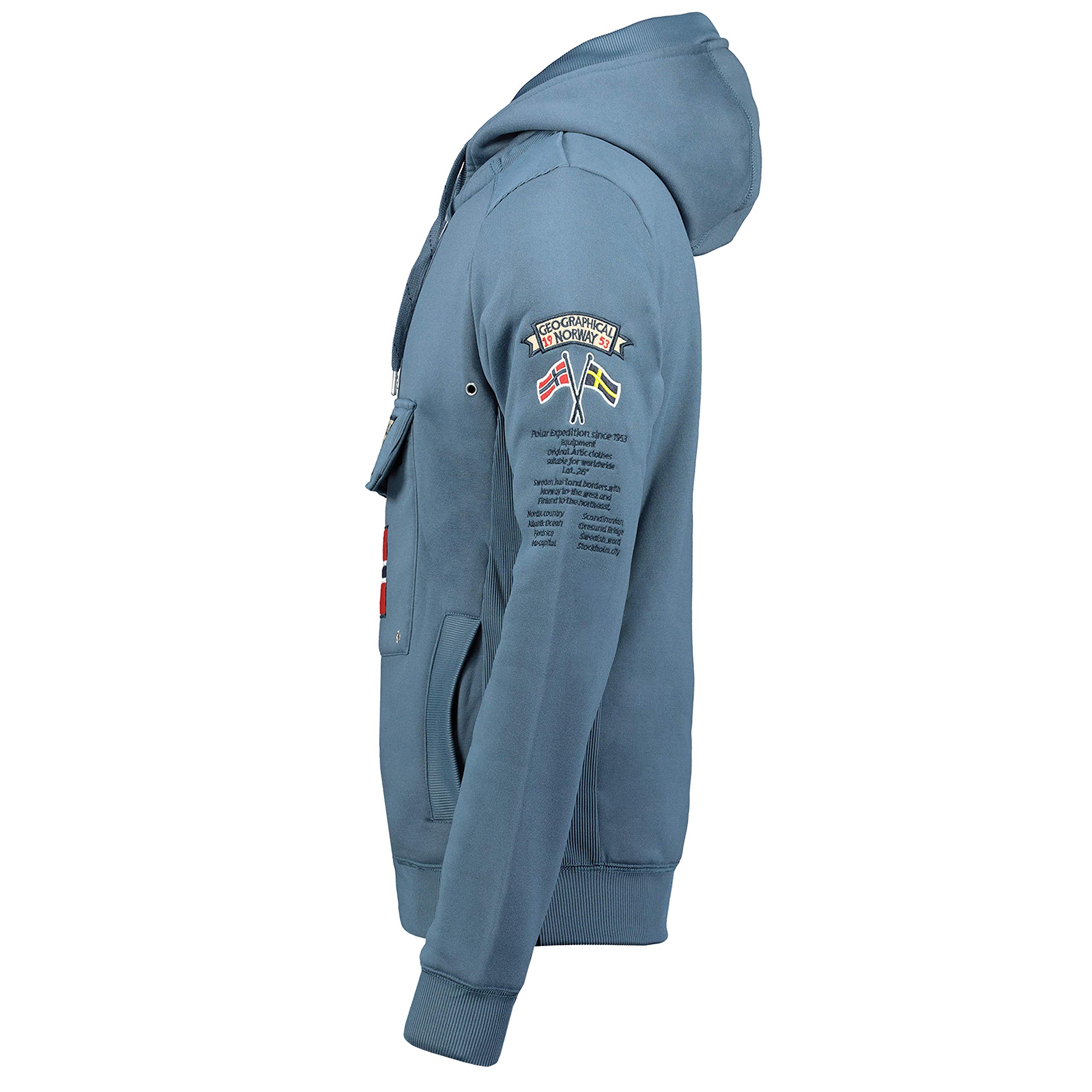 Geographical Norway Gymclass męska bluza z kapturem z kieszenią kangura na zamek błyskawiczny - bluzy z kapturem śnieg z długim rękawem - idealna sukienka na wiosnę, lato, jesień, zimę