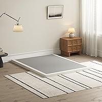 Vista 12 de Somier de 7 pulgadas para bases de cama matrimoniales, base de colchón de metal resistente con cubierta de tela, solo somier completo de perfil
