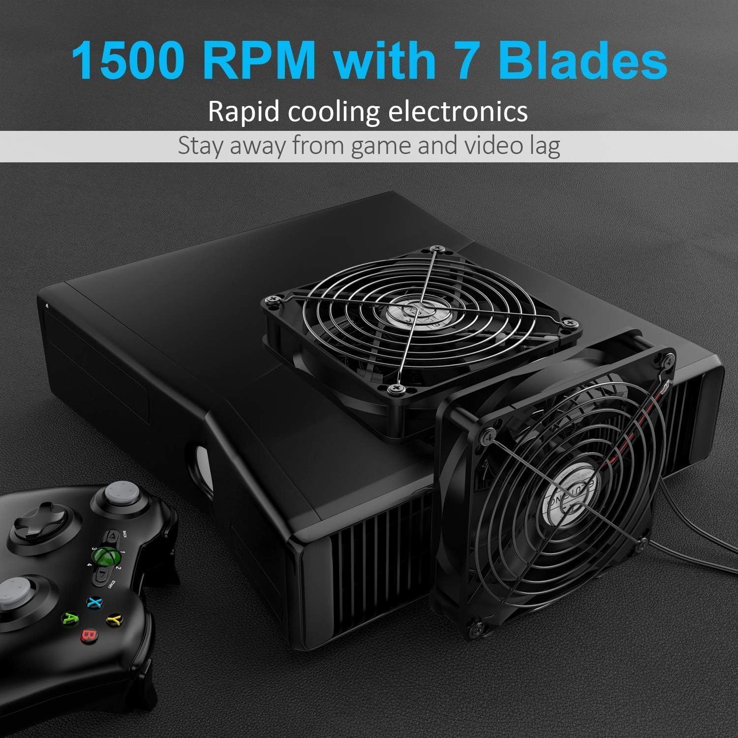 ELUTENG Ventola 120mm USB 5V Raffreddamento PC Silenziosa Ventole Fan 12cm 7 Lame con Griglie Metalliche per TV Box/Router/Xbox/Playstation/PC DIY