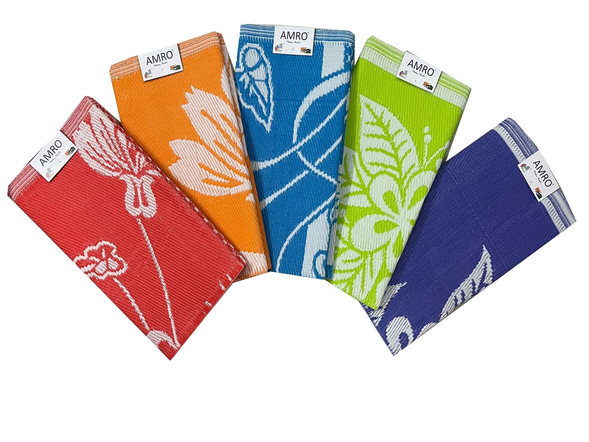 AMRO Beautility Needs Export Quality Plastic Rectangular Floor Mat/Chatai (Multicolor And Design) 4 X 6 Feet / 122 X 183 Cm