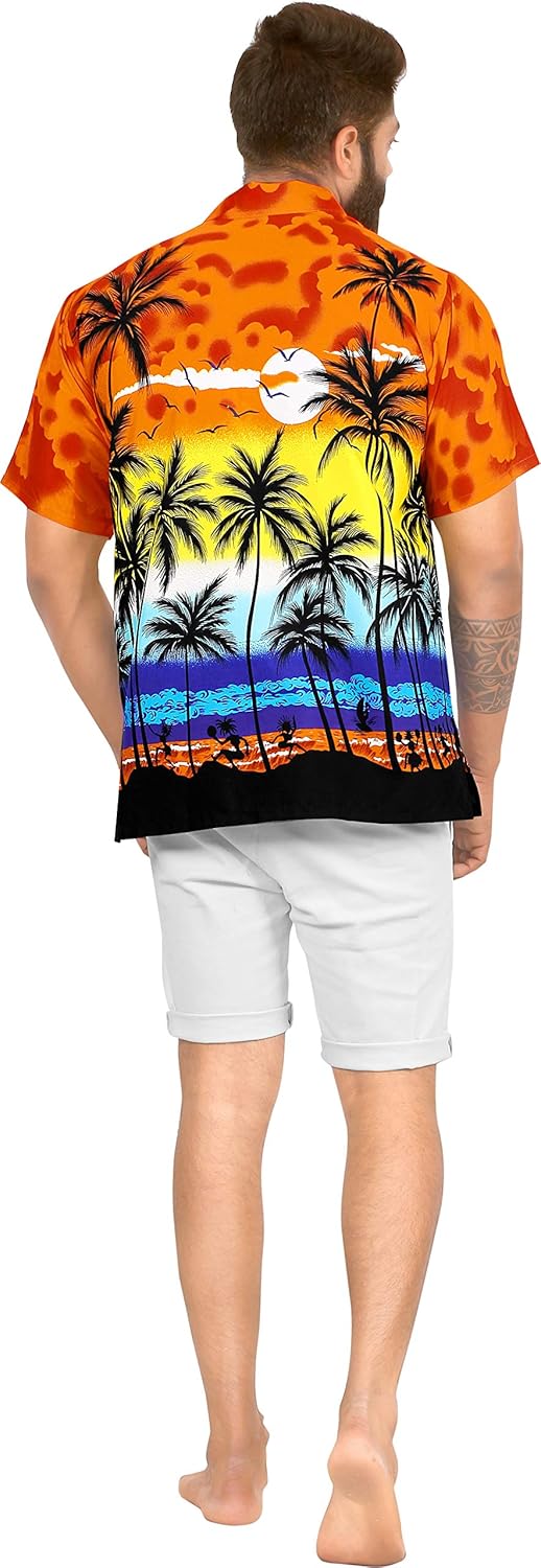 LA LEELA Men's Hawaiian Shirts Short Sleeve Button Down Shirt Mens Casual Shirts Vacation Tropical Shirts for Men Funny - Image 6