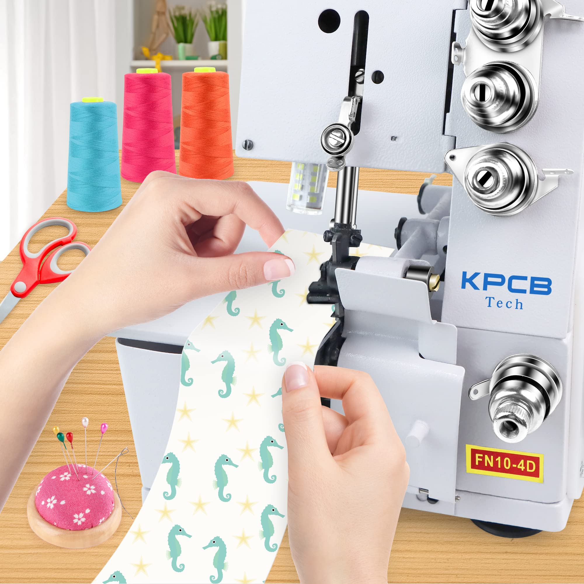 KPCB Machine à coudre surjeteuse 3/4 fils avec kit d'accessoires