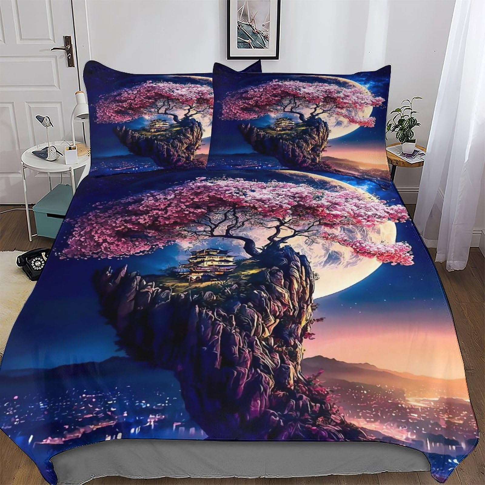 GGJJTT Cosmic Tree of Life 3D Printed Duvet Cover Sets 3 Piece Set Super Soft Quilt Cover with Pillowcase For Boys, Girls And Teenagers Double 200x200cm