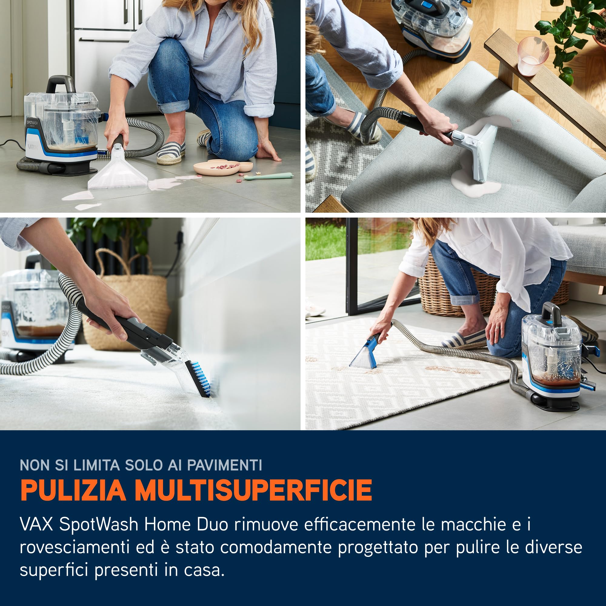 Vax Spotwash Home Duo Smacchiatore, Detergente per Tappeti e Rivestimenti, e Smacchiatore per la Casa, Lavatrice per Divani, Scale, Auto, Materassi, Design Compatto, Serbatoio Medio