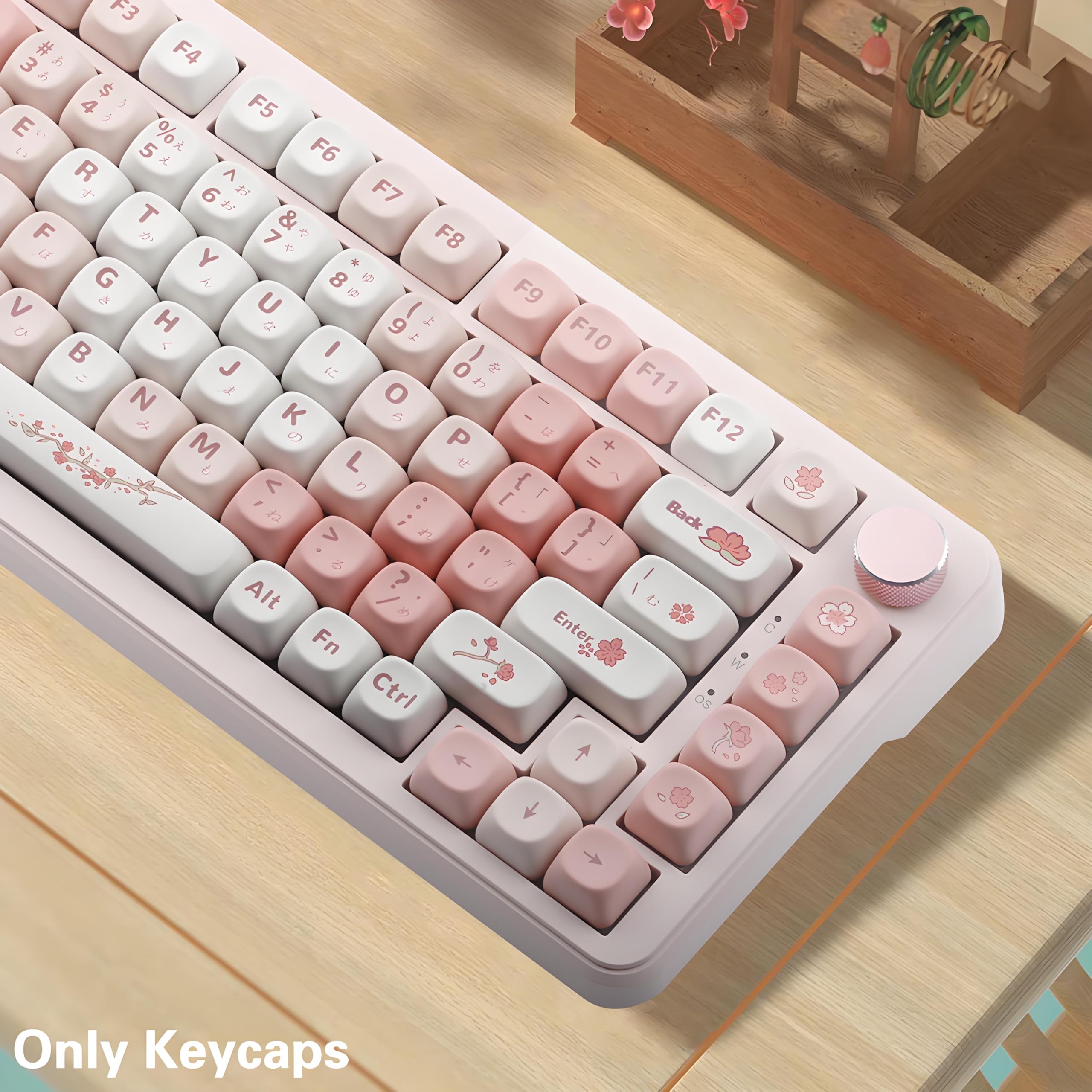 Amazon.co.jp: 134キー PBT日本語キーキャップ、MOAプロファイル桜