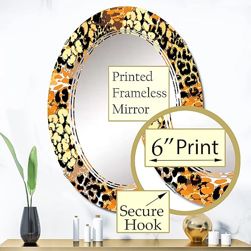 Miniatura 3 de Leopard Fashion I - Espejo de tocador, espejos de baño, espejos de pared para sala de estar, dormitorio, espejo ovalado, grande, 20 x 30 pies, 24 x