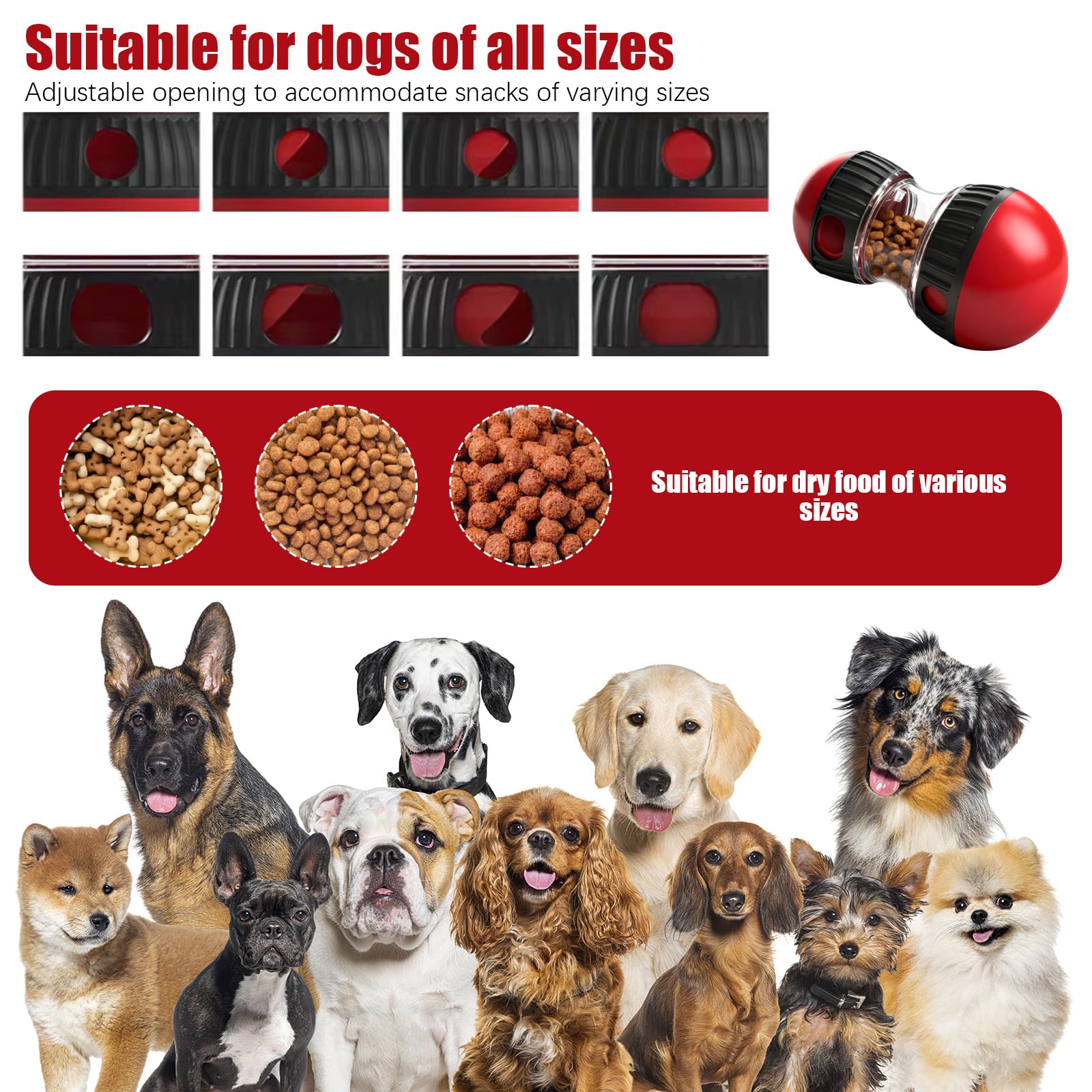 Giochi Interattivi per Cani, Giocattolo Intelligenza Cani, Interattivo Mangiatoia Lenta Che Migliora Digestione, Divertente Gioco di Occupazione per Perde Gatto Cane Distribuisce Cibo