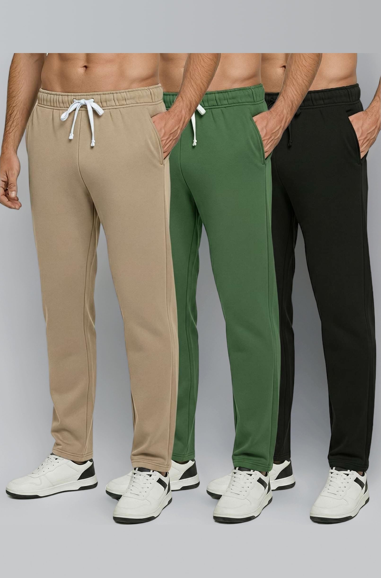 Real Essentials 3 Pack: Mens Pajama Pants – Mens Fleece Plaid Lounge Pajama Bottoms