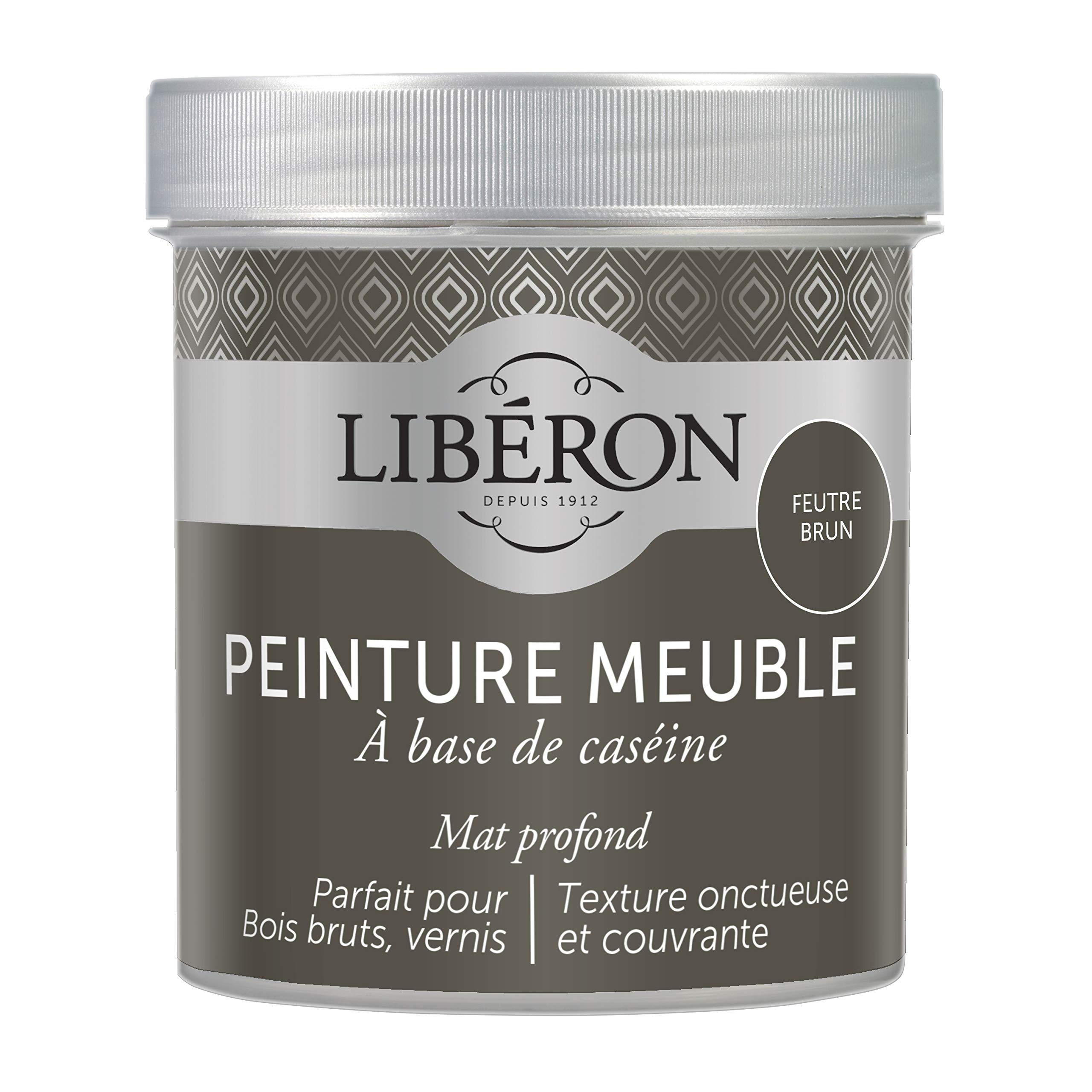 Peinture meuble Libéron à la caséine Feutre Brun 500 ML au rendu velouté haut de gamme