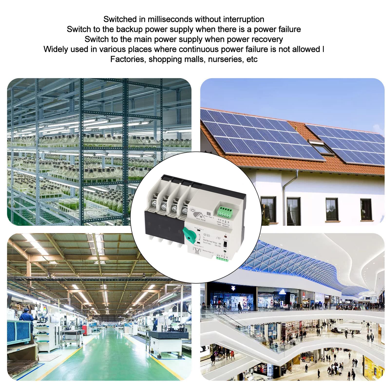 Commutatore Automatico di Trasferimento 4P AC400V, 50/60Hz,
