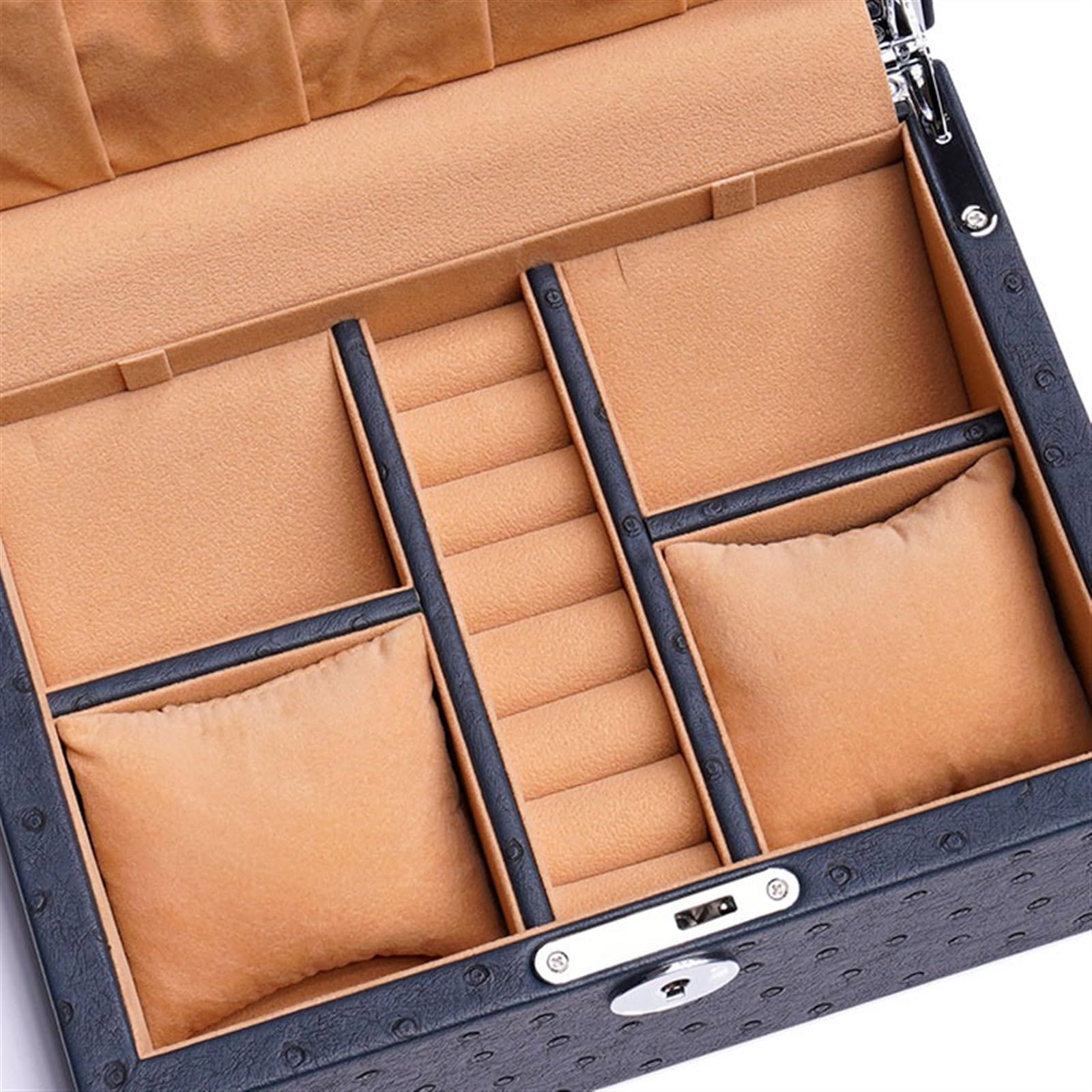 Boîte de rangement pour montres Boîte de rangement multifonctionnelle en cuir PU for montres et bijoux avec serrure