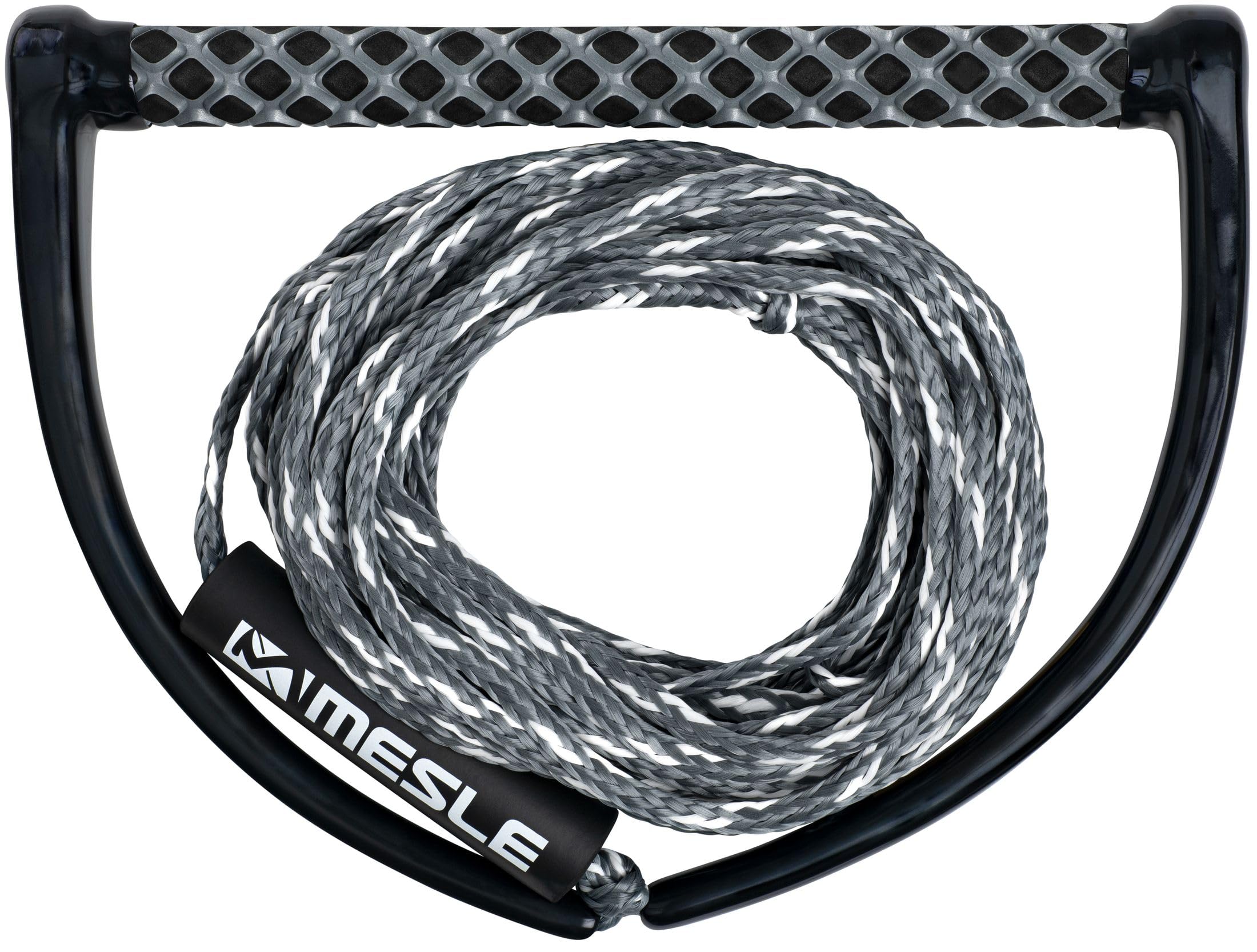 MESLE Wakeboard Leine ONE 15'' Griff 16,8-18,3 m EVA Soft Griff schwimmend Zugseil Wassersport Schleppleine Boot mit Schwimmer Rope Keeper