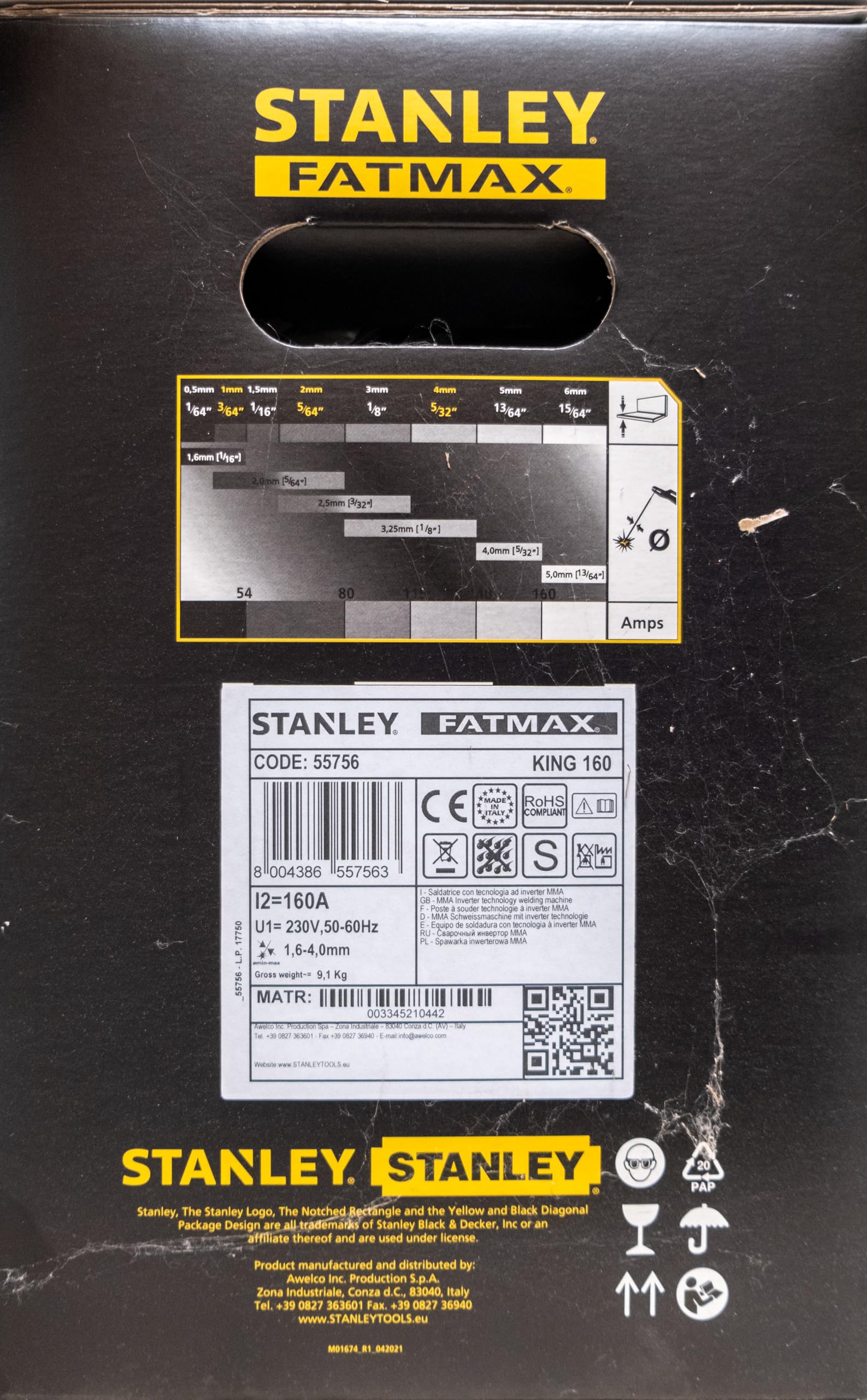 STANLEY - Spawarka KING160 MMA + automatyczna kominiarka 9/13 Współczynnik chodu 100%