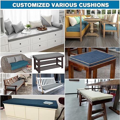 Miniatura 6 de Cojín de banco personalizado, cojín de muebles para banco de jardín, patio, almohadilla de banco para interiores y exteriores, diseño de ribetes