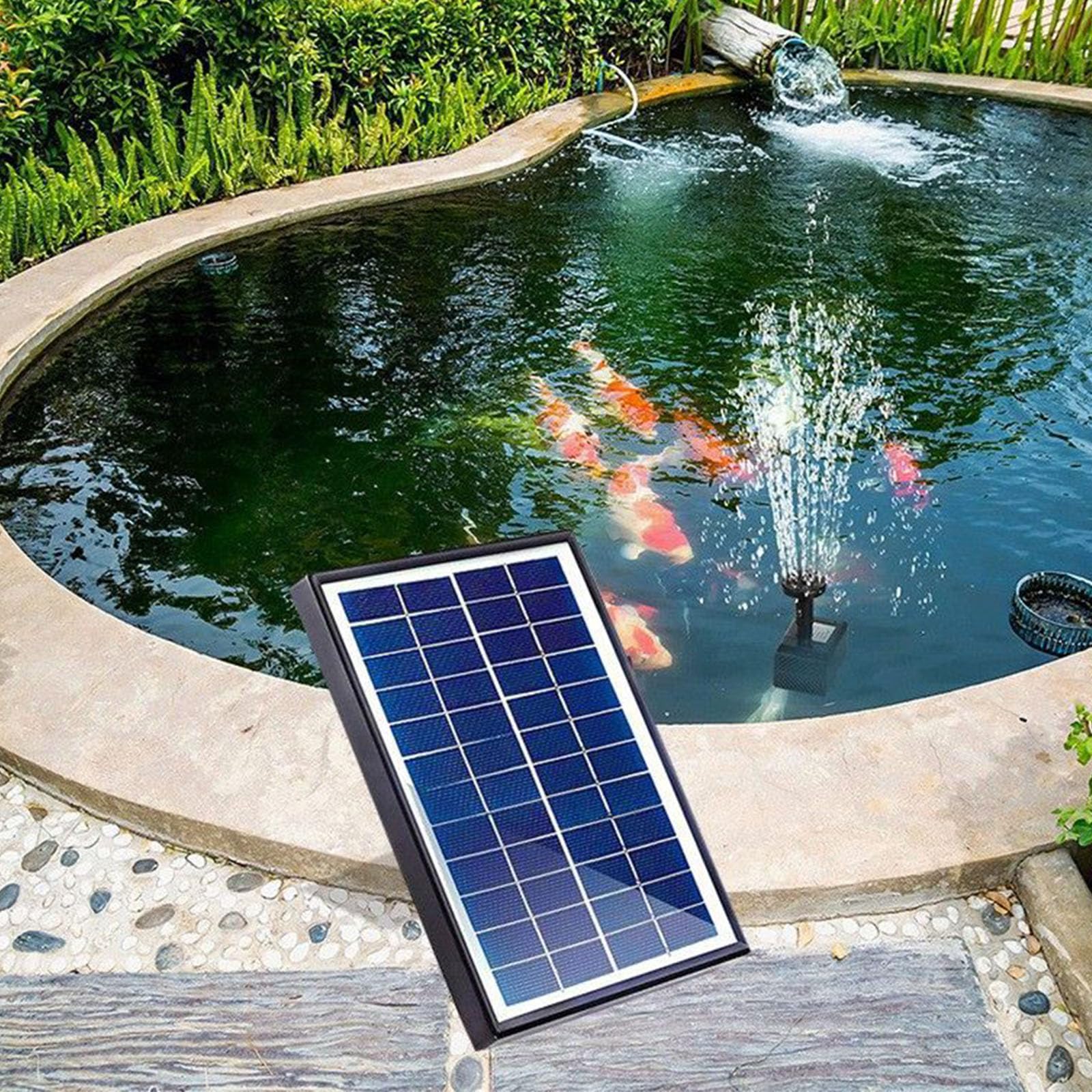 Pompe per fontana solare 1.5W/5W Pompe ad acqua ad energia solare 150L/H Ugello spruzzatore regolabile per fontana stagno all'aperto ornamenti da giardino solari