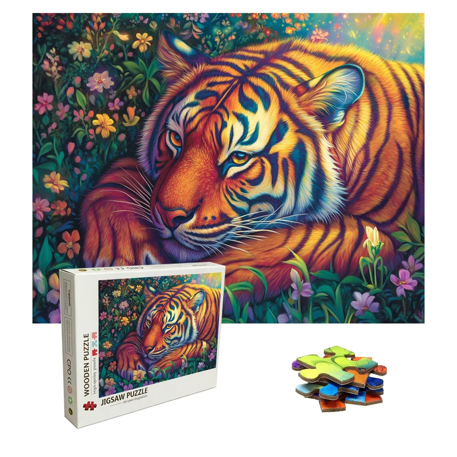 Puzzle 2000 Teile Tier, Holzpuzzle Erwachsene, Klassisches Lernspiel Puzzle Tiger, Groß Impossible Jigsaw Puzzles, Wunderschönes Deko Puzzes und Geschenke, Bastelset Erwachsene 99.5 X 70.5cm 8p-127