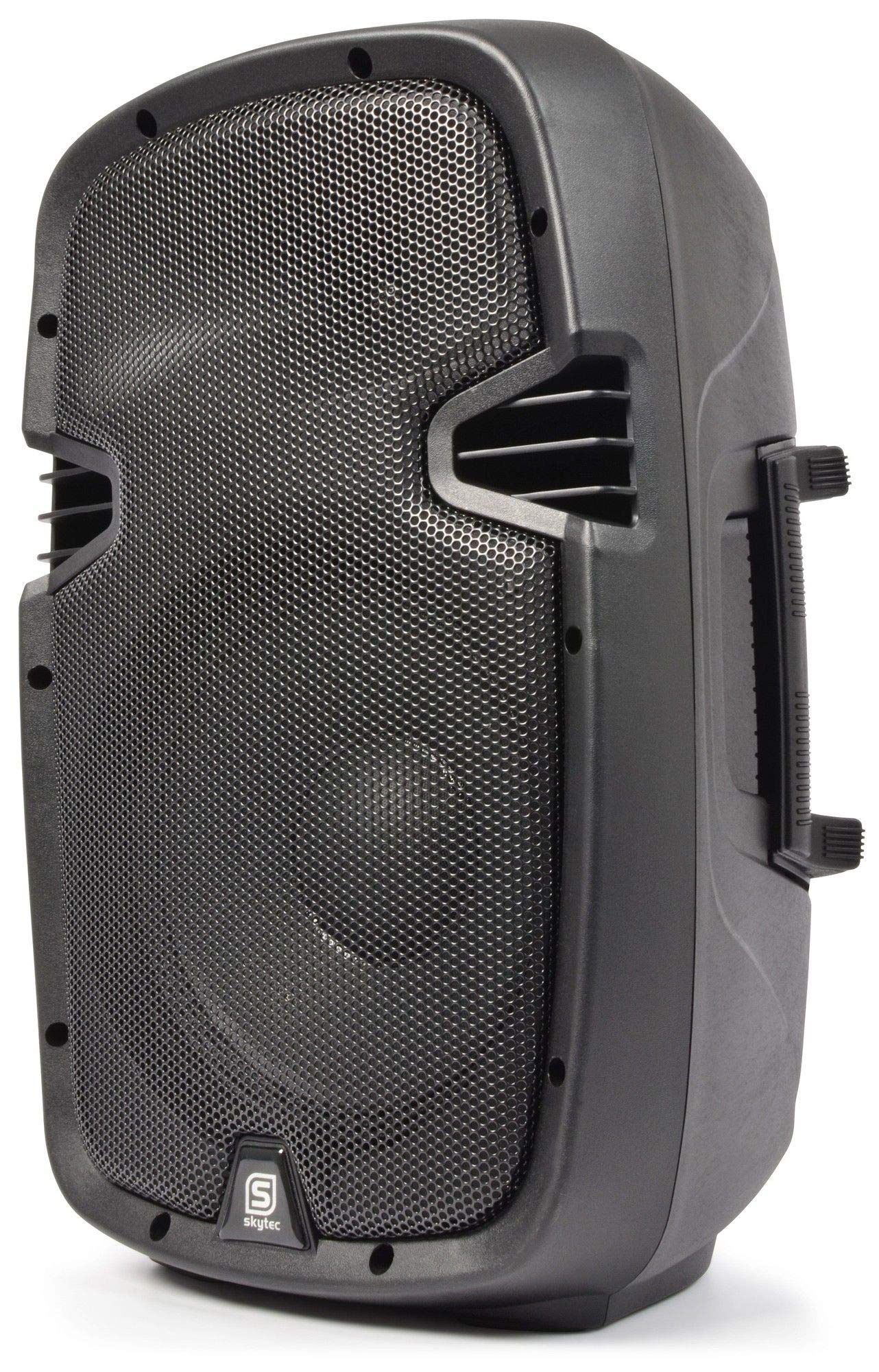Vonyx Altavoz portátil de 10" PA de 400W en Carcasa rígida de ABS con tecnología Bluetooth, Reproductor Multimedia MP3 con USB y SD, Entrada RCA, XLR y Jack. Agujero para Vaso Tophat.