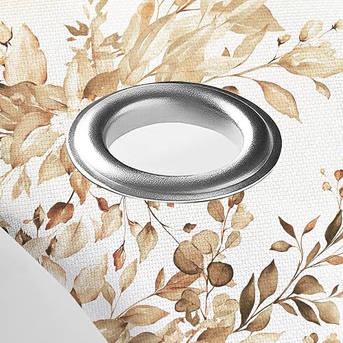 Miniatura 5 de Tititex - Juego de cortinas de regadera de eucalipto tostado, hojas marrón de acuarela en la parte superior, decoración floral de baño, 72 x 72