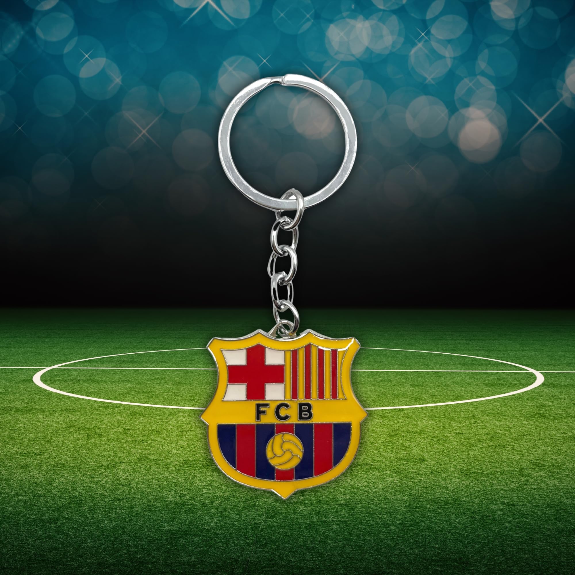 Llavero metálico Barsa Barça, diseño multicolor con emblema, llavero de metal edición aficionado