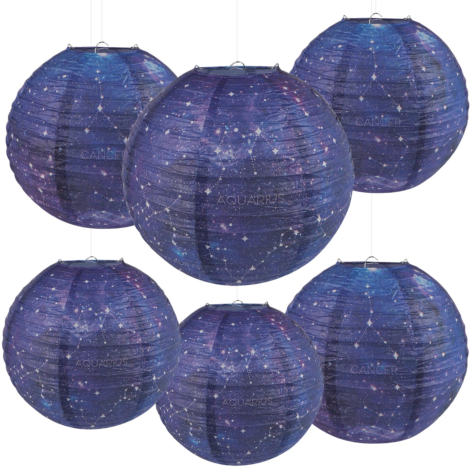 6PCS Galaxy Party Decorations Galaxy Print Paper Lanterns Space Themed Hanging Paper Lanterns for Home Decor Birthday Decor Party Decor?11.8inch?