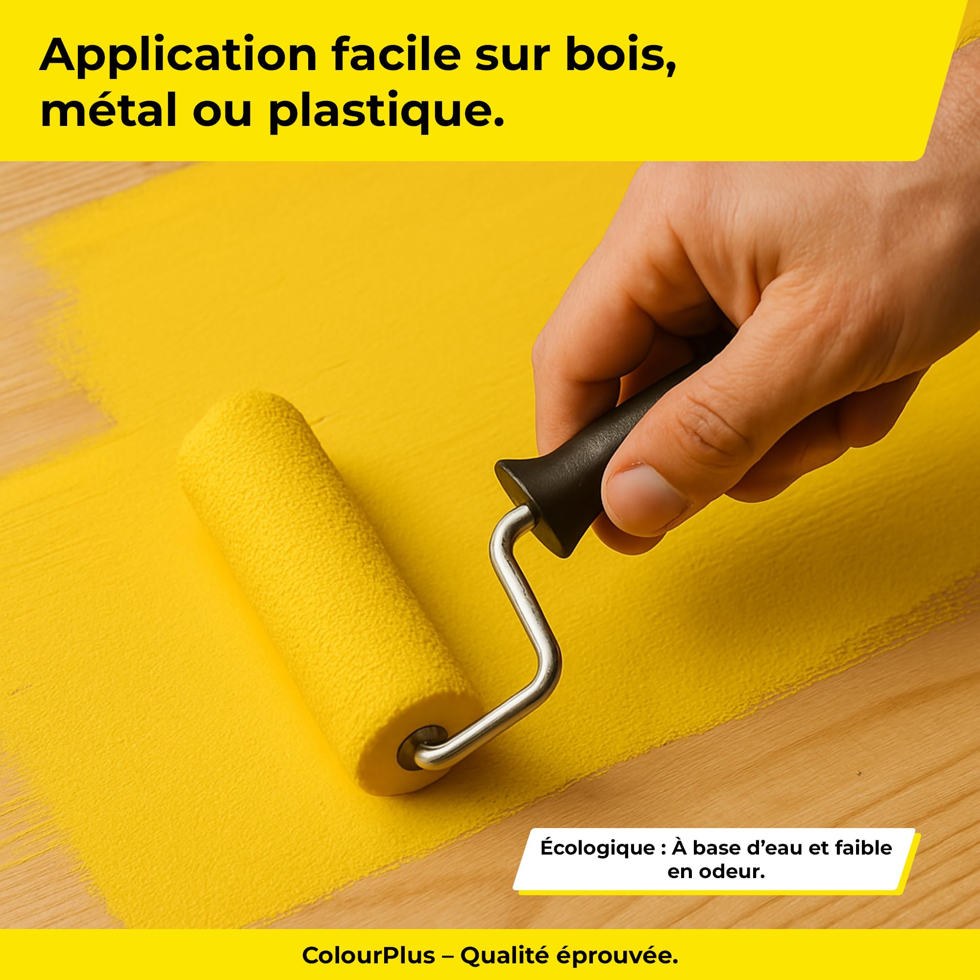 colourPlus® 2-en-1 vernis de couleur (2,25L, RAL 3000 rouge feu) satiné Peinture acrylique - peinture pour jouets d'enfants - peinture pour bois - peinture pour bois intérieur