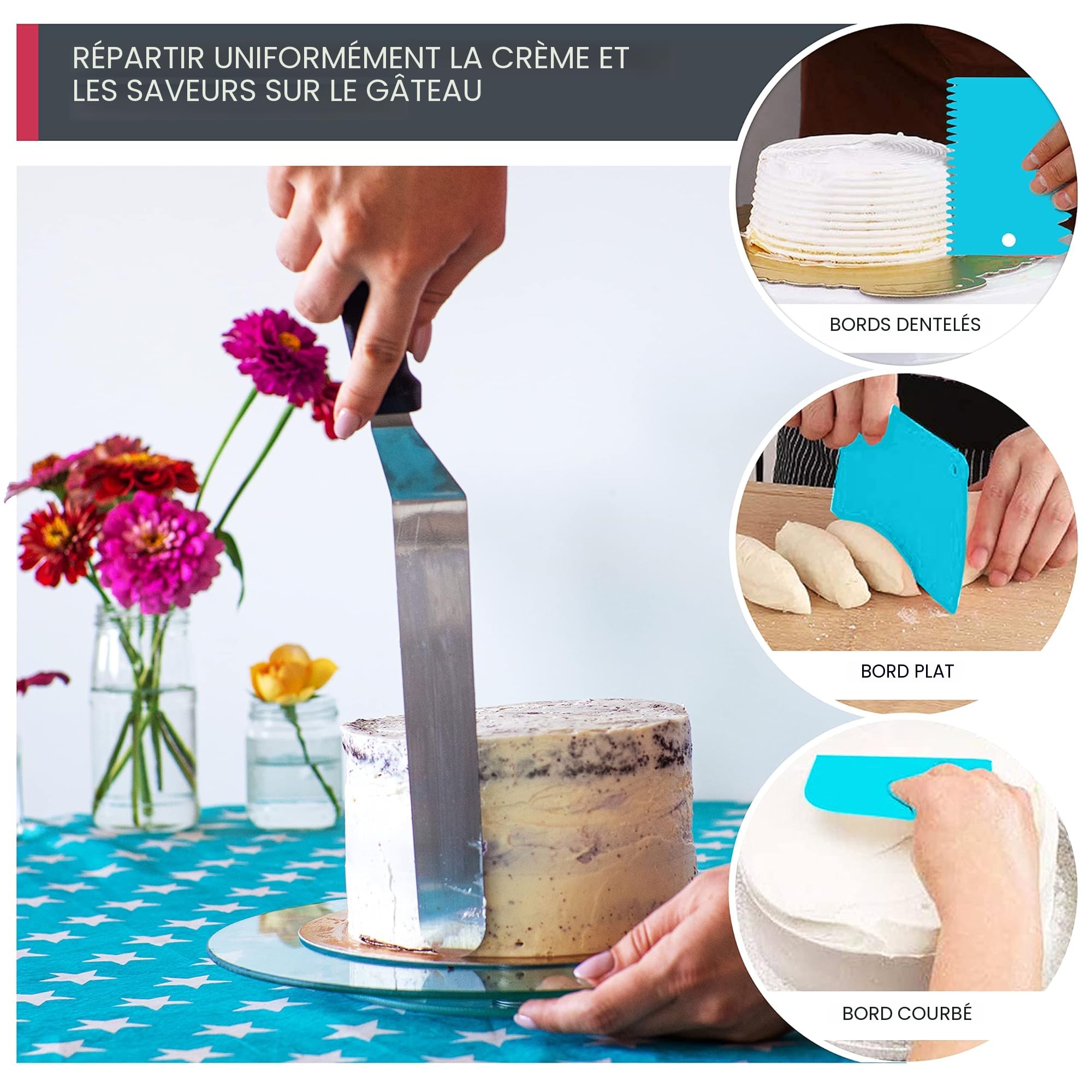 RFAQK Kit De Décoration De Gâteaux – 74 Poches à Douille Et Embouts – 48 Douilles Numérotées En