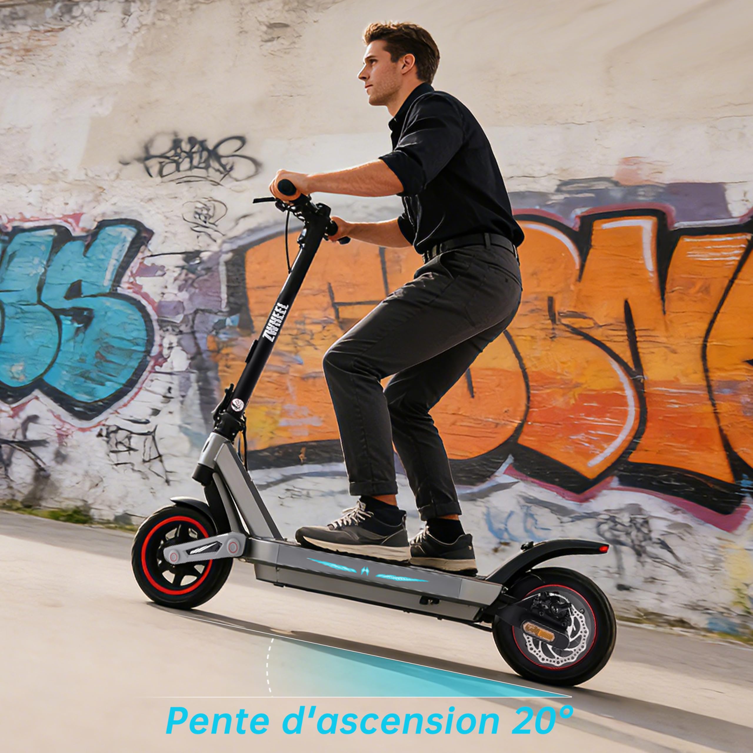E12 Patinete Eléctrico para Adultos, Neumáticos Confort de 10 Pulgadas, Batería Alta Capacidad 36V 10Ah para Autonomía Prolongada, Scooter Eléctrico Plegable Sport con Doble Freno