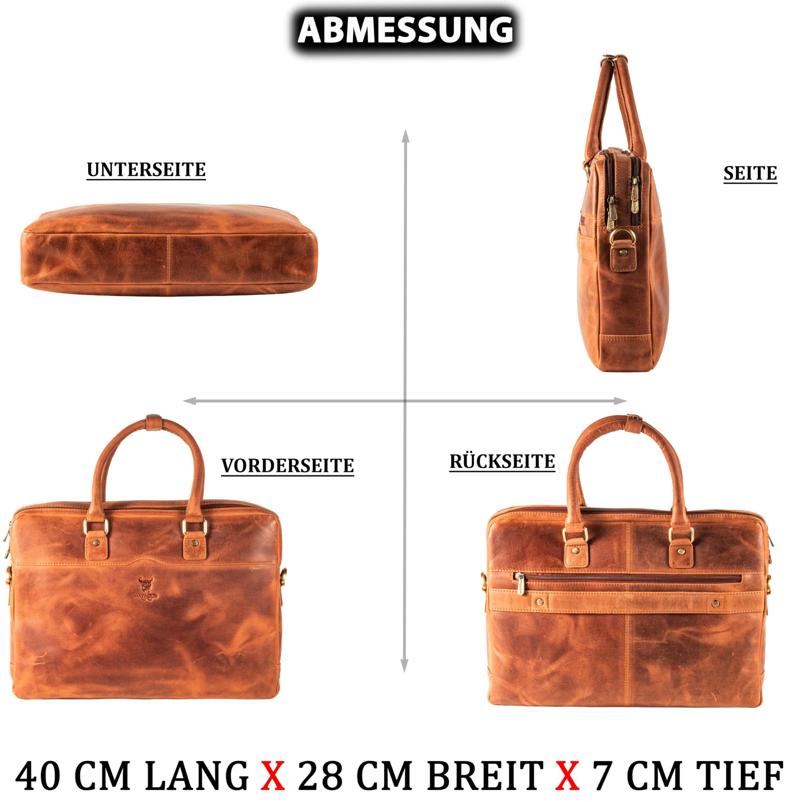 MATADOR Laptoptasche Leder MONACO Handgefertigt