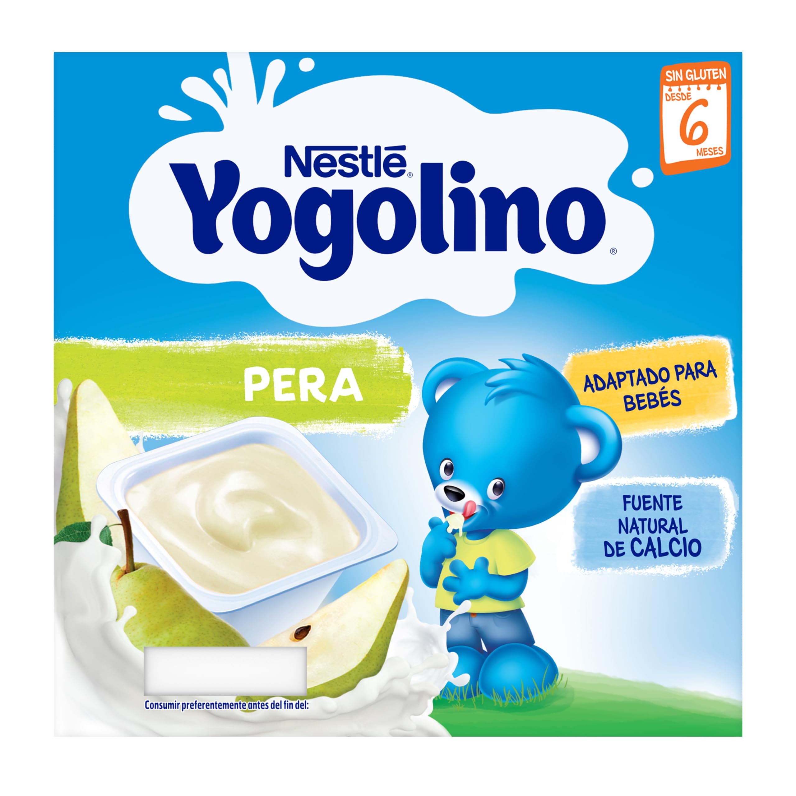 NESTLÉ YOGOLINO Postre Lácteo de Pera 4x100g a partir de 6 meses