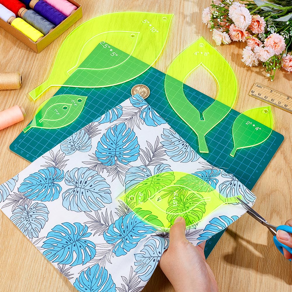 UNICRAFTALE Acryl-Quiltschablonen, 4 Größen Schleifen-Vorlagen – Passend Für 25,4 Cm Stoffquadrate